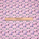 Pound A Metre 3 Metres 3 Metres Printed Poplin Cotton - 60" Wide (Pink Bike)