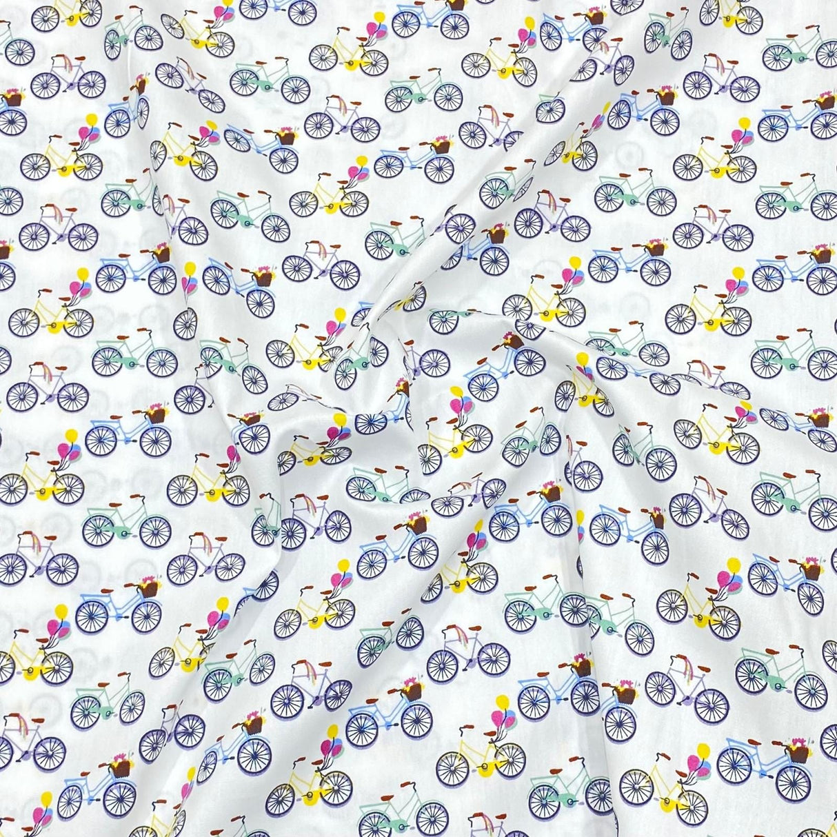 Pound A Metre 3 Metres 3 Metres Printed Poplin Cotton - 60" Wide (White Bike)