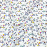 Pound A Metre 3 Metres 3 Metres Printed Poplin Cotton - 60" Wide (White Bike)
