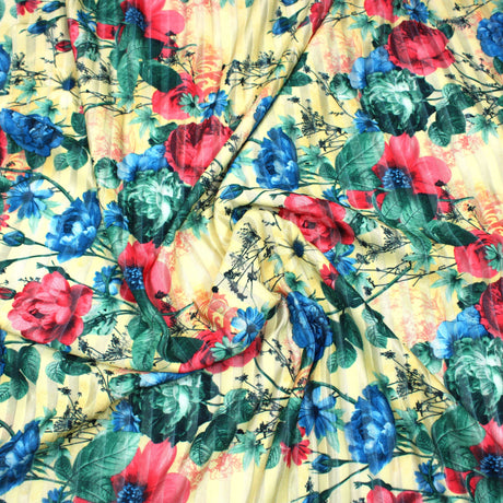 Pound A Metre 3 Metres Printed Ribbed Jersey 55” Wide - (Yellow Hello)