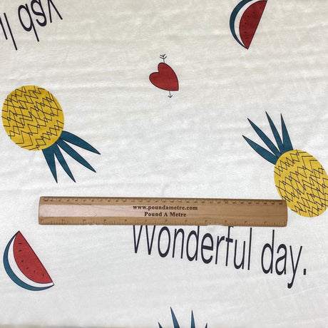 Pound A Metre 3 Metres Printed Silky Satin- 55" Wide (Pineapple)