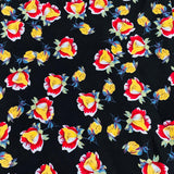 Pound A Metre 3 Metres, Printed Summer Dressmaking Viscose Fabric - 55" Wide (Black Bloom)