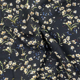 Pound A Metre 3 Metres, Printed Summer Dressmaking Viscose Fabric - 55" Wide (Black Floral)