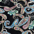 Pound A Metre 3 Metres, Printed Summer Dressmaking Viscose Fabric - 55" Wide (Black Paisley)