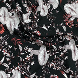 Pound A Metre 3 Metres, Printed Summer Dressmaking Viscose Fabric - 55" Wide (Black)