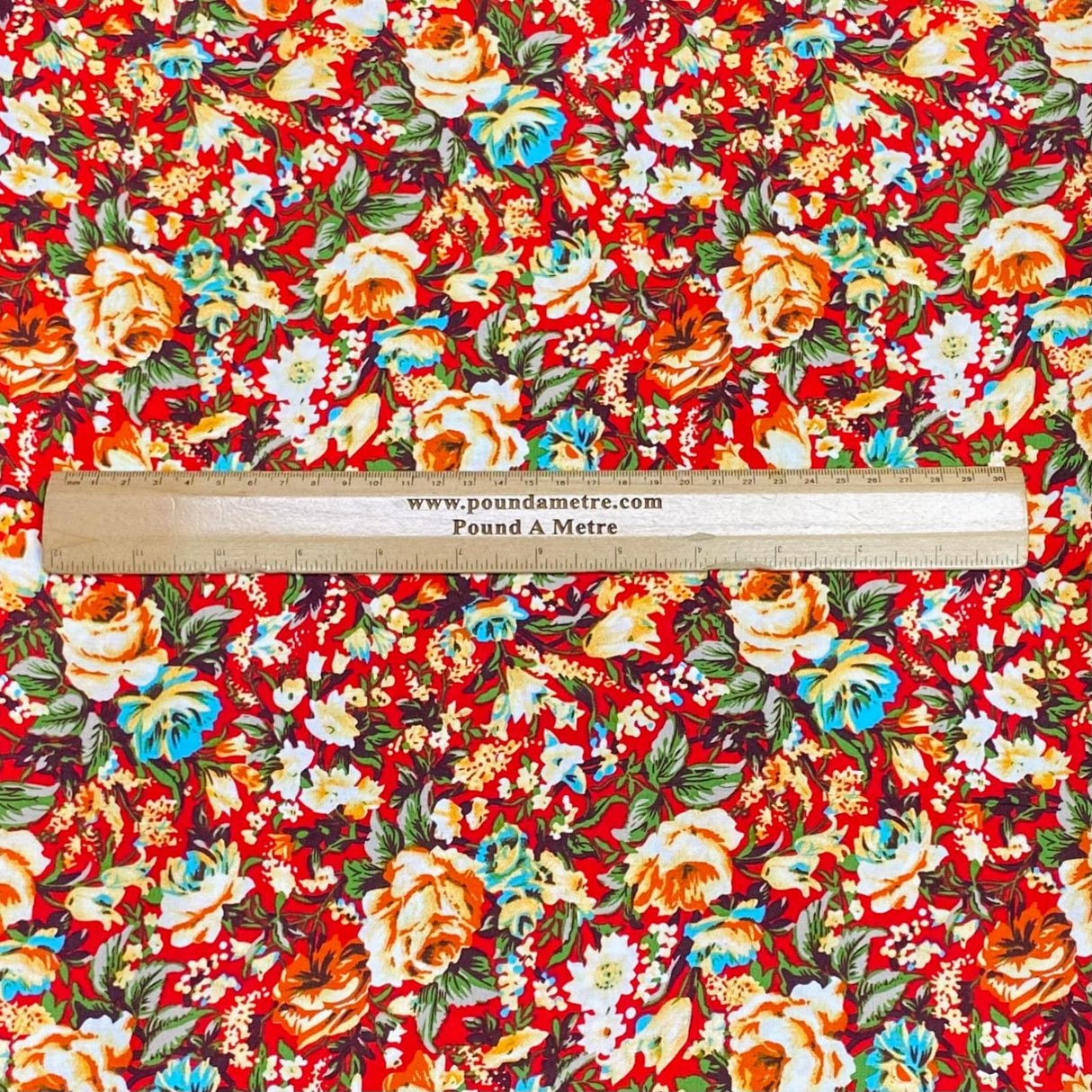 Pound A Metre 3 Metres, Printed Summer Dressmaking Viscose Fabric - 55" Wide (Bright)