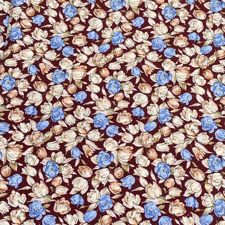 Pound A Metre 3 Metres, Printed Summer Dressmaking Viscose Fabric - 55" Wide (Brown)