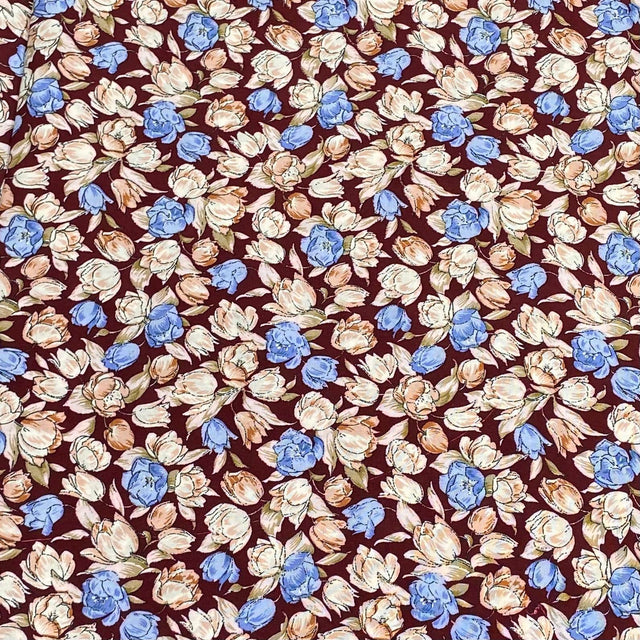 Pound A Metre 3 Metres, Printed Summer Dressmaking Viscose Fabric - 55" Wide (Brown)