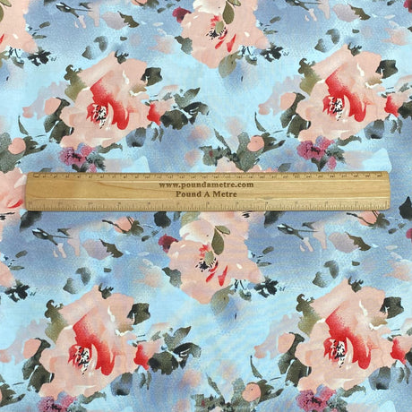 Pound A Metre 3 Metres, Printed Summer Dressmaking Viscose Fabric - 55" Wide (Col1, Num4)