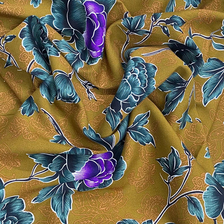 Pound A Metre 3 Metres, Printed Summer Dressmaking Viscose Fabric - 55" Wide (Col3, Num4)