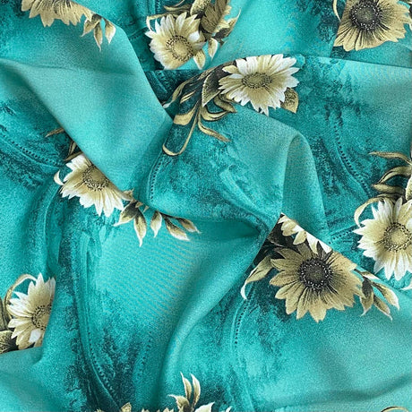 Pound A Metre 3 Metres, Printed Summer Dressmaking Viscose Fabric - 55" Wide (Col5, Num4)