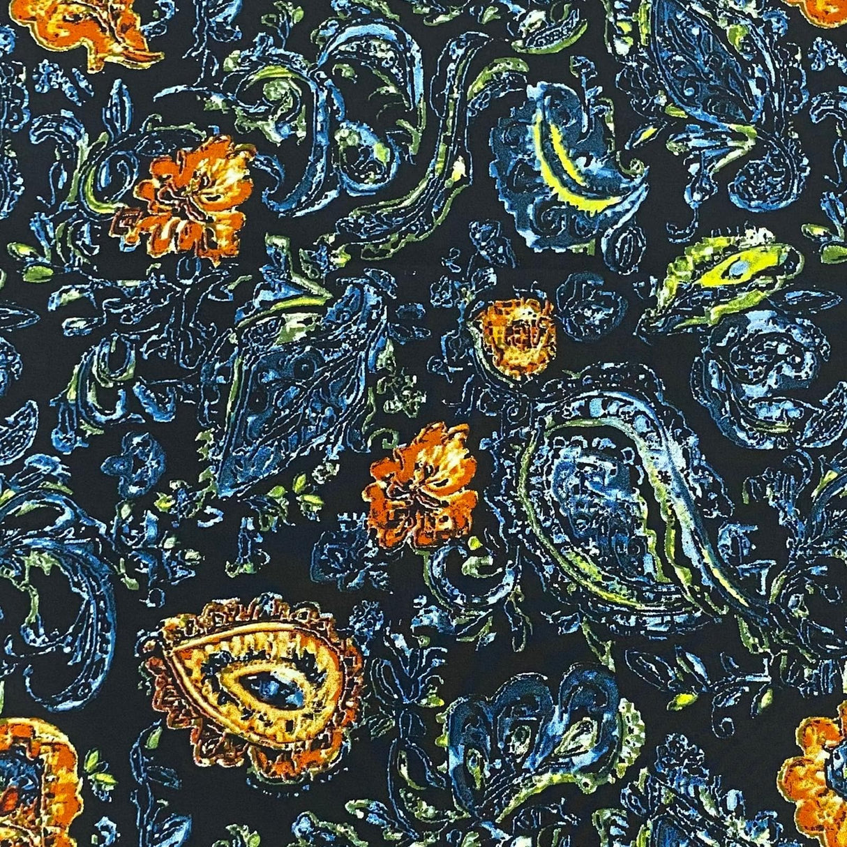 Pound A Metre 3 Metres, Printed Summer Dressmaking Viscose Fabric - 55" Wide (Col6, Rand2)