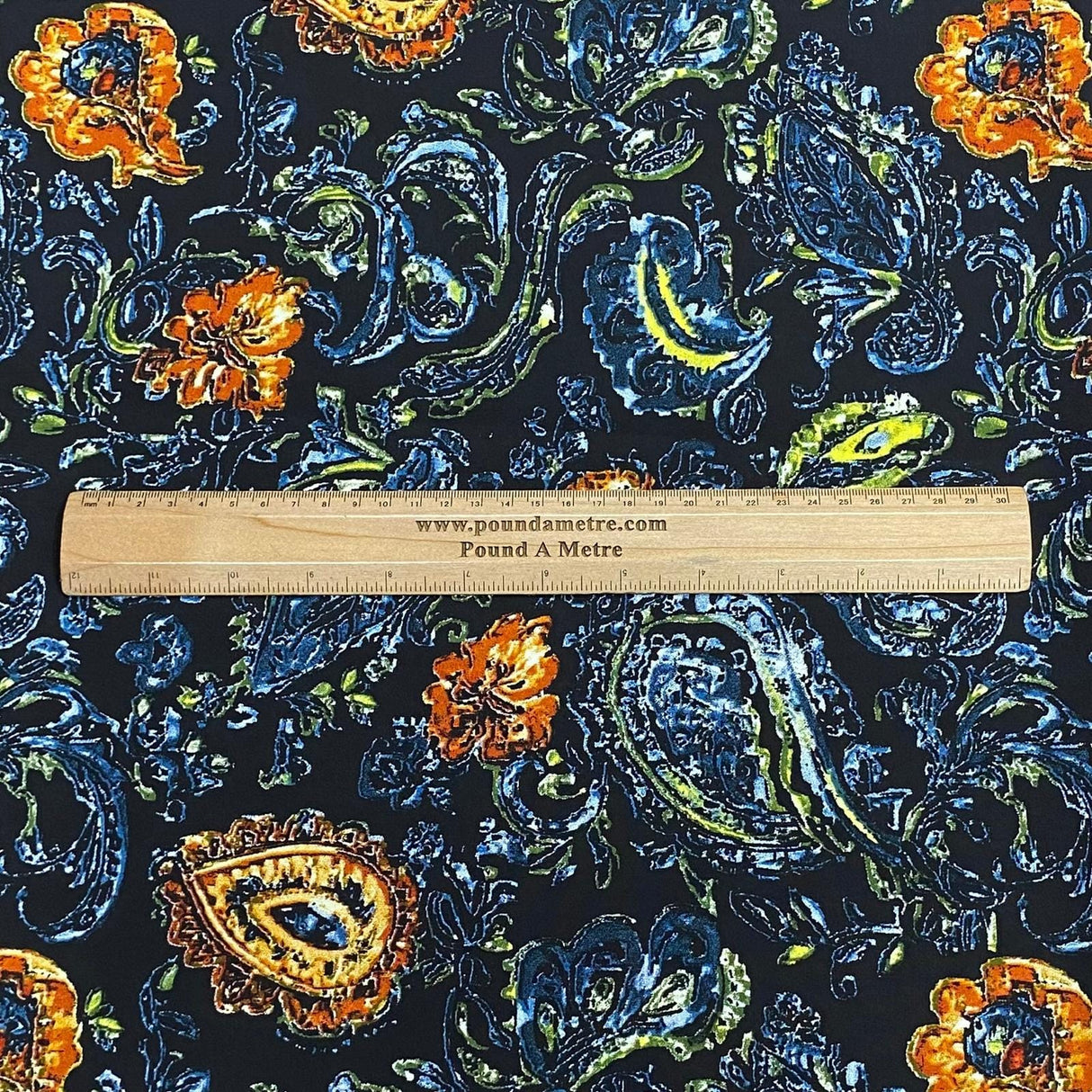 Pound A Metre 3 Metres, Printed Summer Dressmaking Viscose Fabric - 55" Wide (Col6, Rand2)
