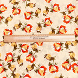 Pound A Metre 3 Metres, Printed Summer Dressmaking Viscose Fabric - 55" Wide (Cream)