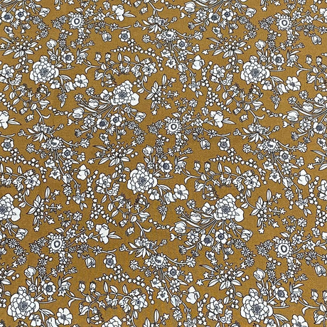 Pound A Metre 3 Metres, Printed Summer Dressmaking Viscose Fabric - 55" Wide (Golden)