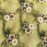Pound A Metre 3 Metres, Printed Summer Dressmaking Viscose Fabric - 55" Wide (Green Flower)