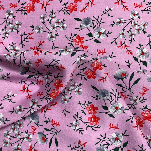 Pound A Metre 3 Metres, Printed Summer Dressmaking Viscose Fabric - 55" Wide (Lavender Bloom)
