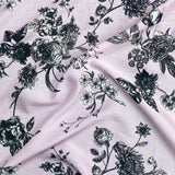 Pound A Metre 3 Metres, Printed Summer Dressmaking Viscose Fabric - 55" Wide (Lilac Noir)