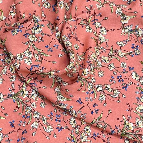 Pound A Metre 3 Metres, Printed Summer Dressmaking Viscose Fabric - 55" Wide (Mauve)