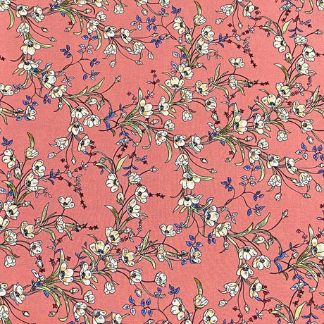Pound A Metre 3 Metres, Printed Summer Dressmaking Viscose Fabric - 55" Wide (Mauve)