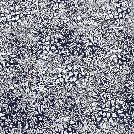 Pound A Metre 3 Metres, Printed Summer Dressmaking Viscose Fabric - 55" Wide (Navy & White)