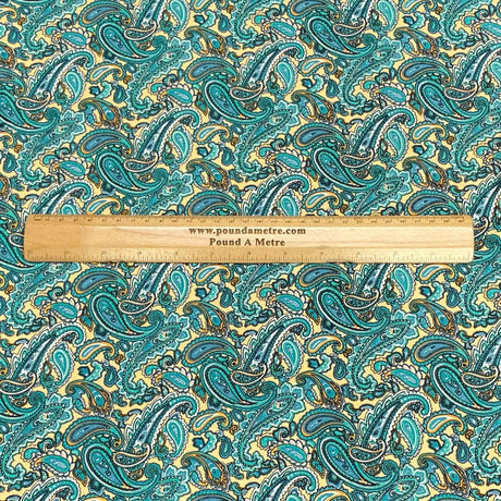 Pound A Metre 3 Metres, Printed Summer Dressmaking Viscose Fabric - 55" Wide (Paisley)