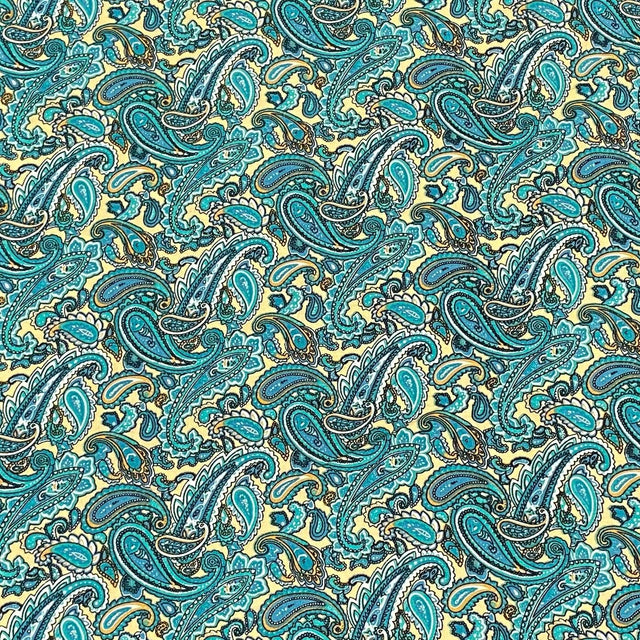 Pound A Metre 3 Metres, Printed Summer Dressmaking Viscose Fabric - 55" Wide (Paisley)