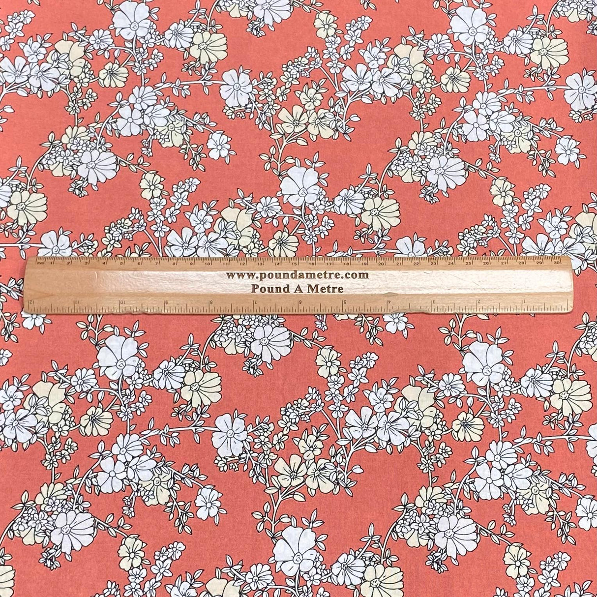 Pound A Metre 3 Metres, Printed Summer Dressmaking Viscose Fabric - 55" Wide (Peach)