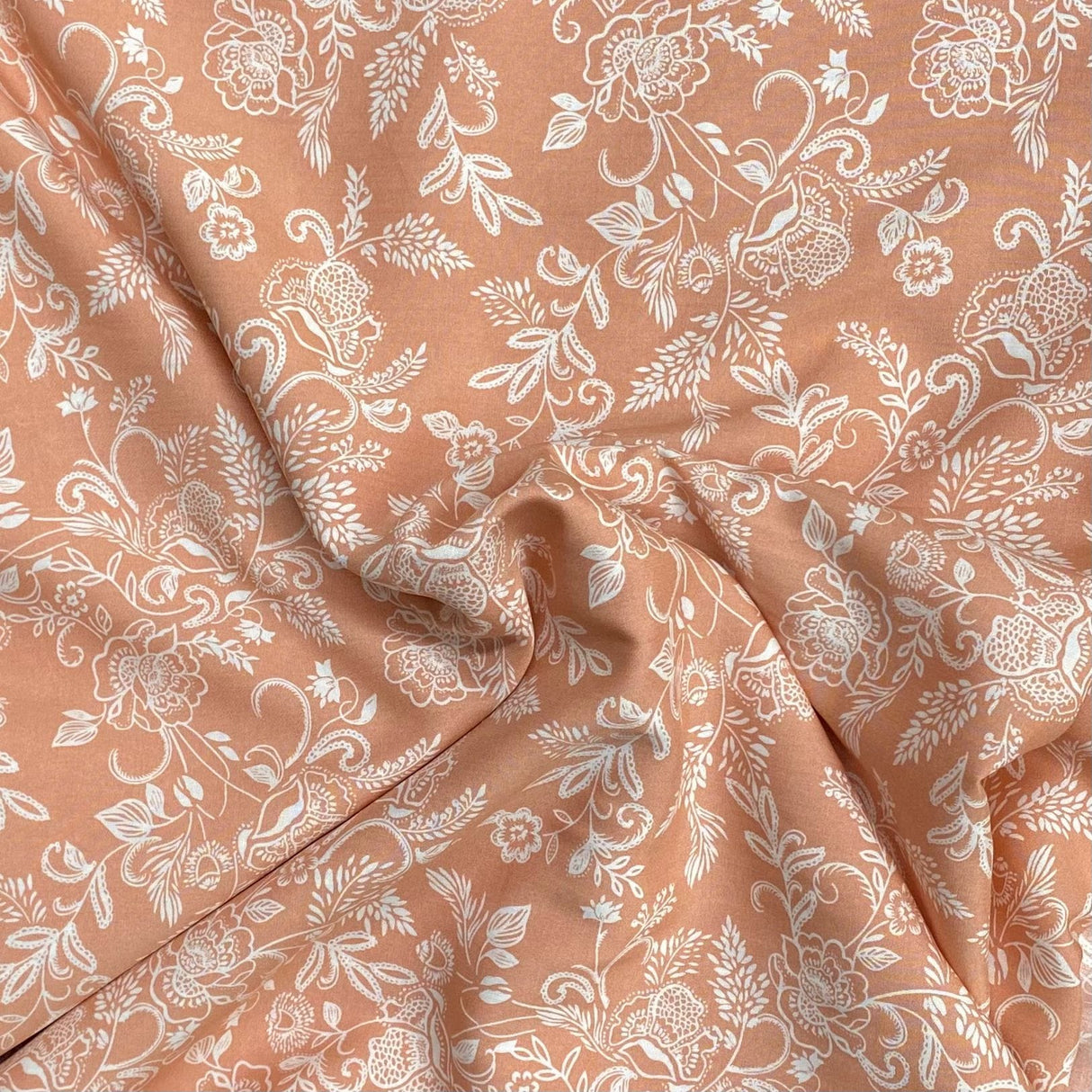 Pound A Metre 3 Metres, Printed Summer Dressmaking Viscose Fabric - 55" Wide (Peach)