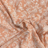Pound A Metre 3 Metres, Printed Summer Dressmaking Viscose Fabric - 55" Wide (Peach)