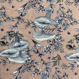 Pound A Metre 3 Metres, Printed Summer Dressmaking Viscose Fabric - 55" Wide (Peach & White)