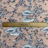 Pound A Metre 3 Metres, Printed Summer Dressmaking Viscose Fabric - 55" Wide (Peach & White)