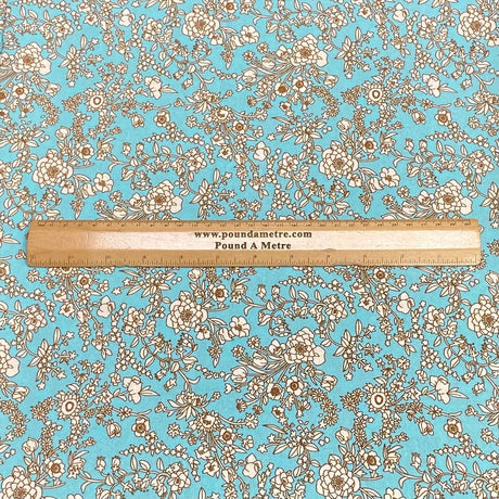 Pound A Metre 3 Metres, Printed Summer Dressmaking Viscose Fabric - 55" Wide (Sky)