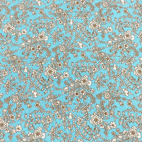 Pound A Metre 3 Metres, Printed Summer Dressmaking Viscose Fabric - 55" Wide (Sky)