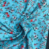 Pound A Metre 3 Metres, Printed Summer Dressmaking Viscose Fabric - 55" Wide (Sky)
