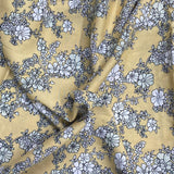 Pound A Metre 3 Metres, Printed Summer Dressmaking Viscose Fabric - 55" Wide (Yellow Floral)