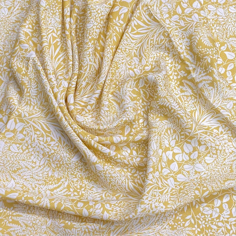Pound A Metre 3 Metres, Printed Summer Dressmaking Viscose Fabric - 55" Wide (Yellow)