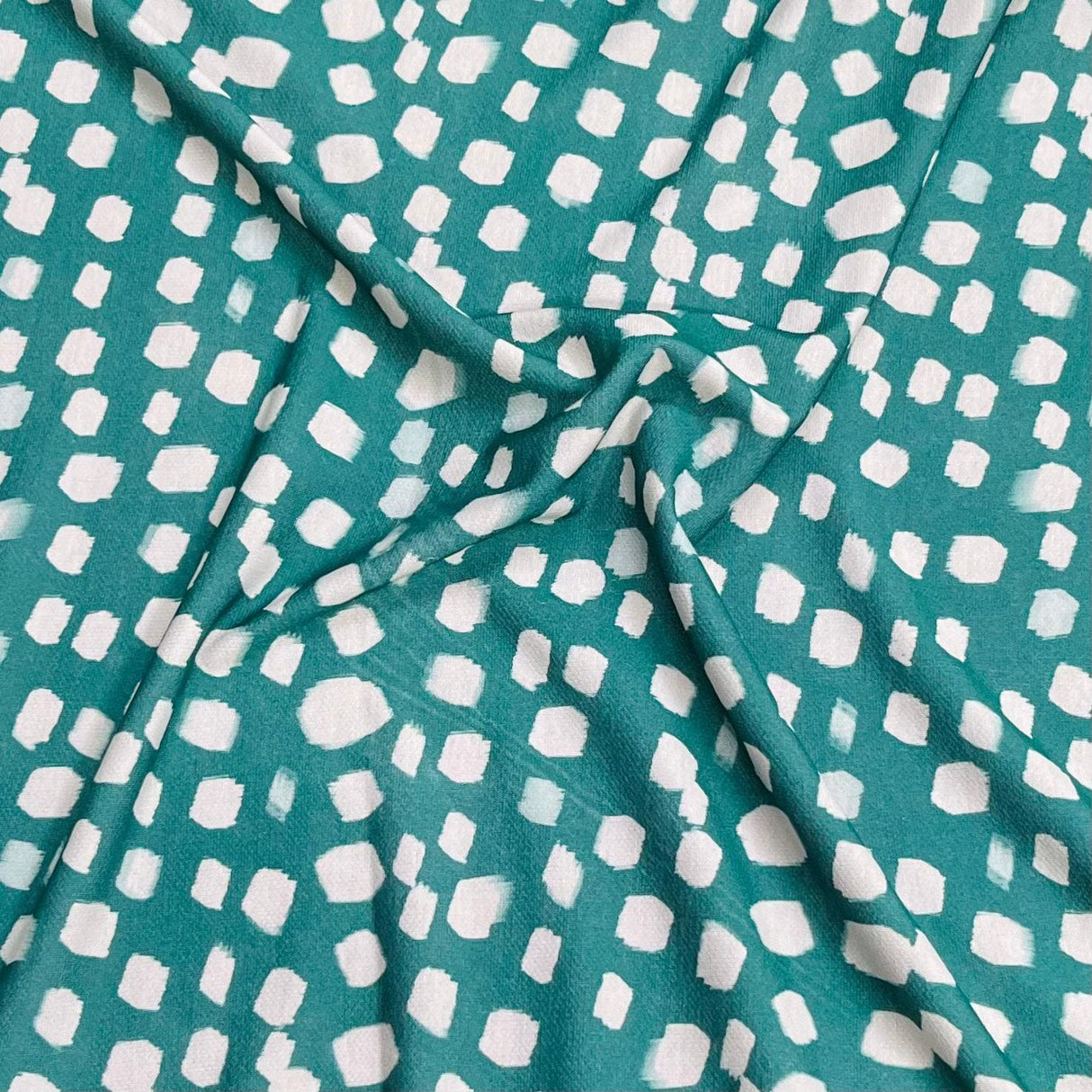 Pound A Metre 3 Metres, Printed Sweatshirt Jersey 55” Wide (Green Dots)