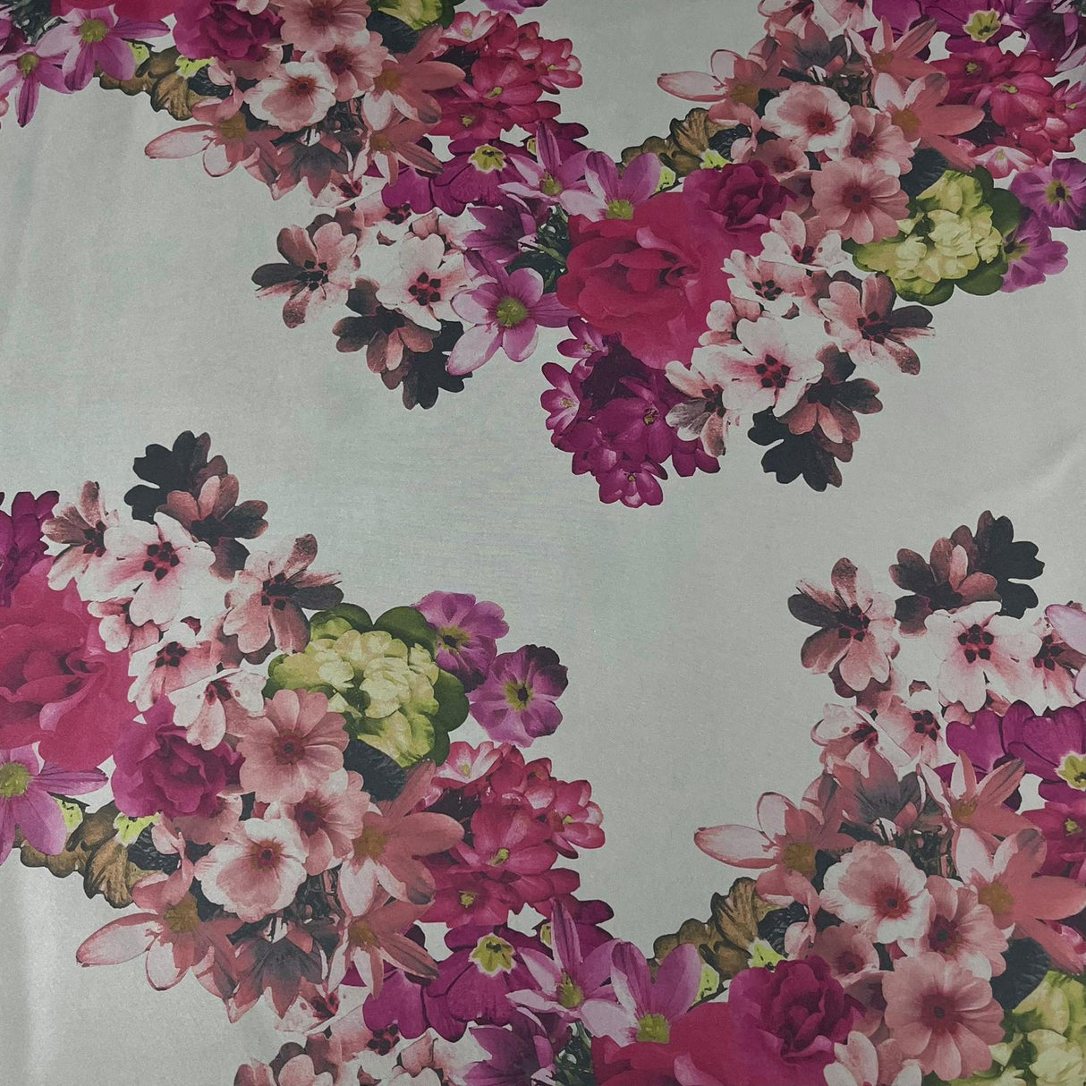 Pound A Metre 3 Metres, Printed Sweatshirt Jersey 55” Wide (Olive Flower) (S1J)
