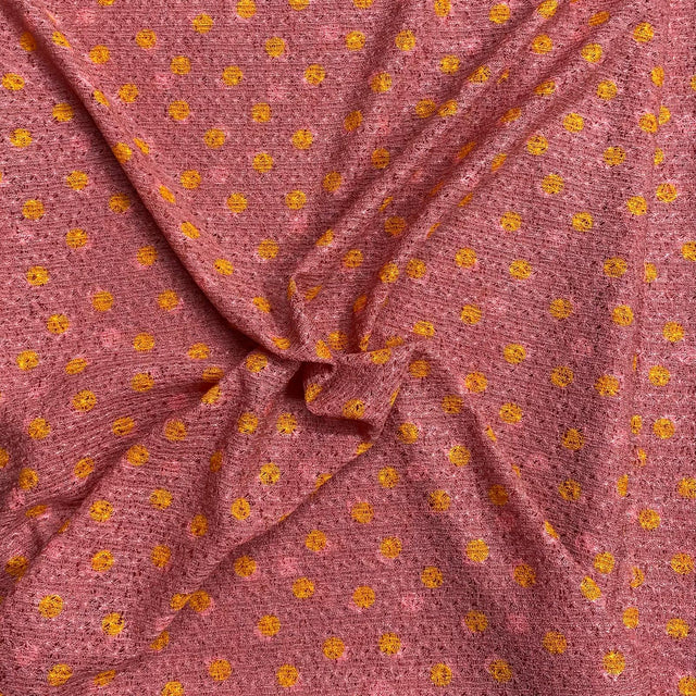 Pound A Metre 3 Metres 3 Metres Quality Printed Benjamin Knit Jersey - 55" Wide  (Pink & Yellow)