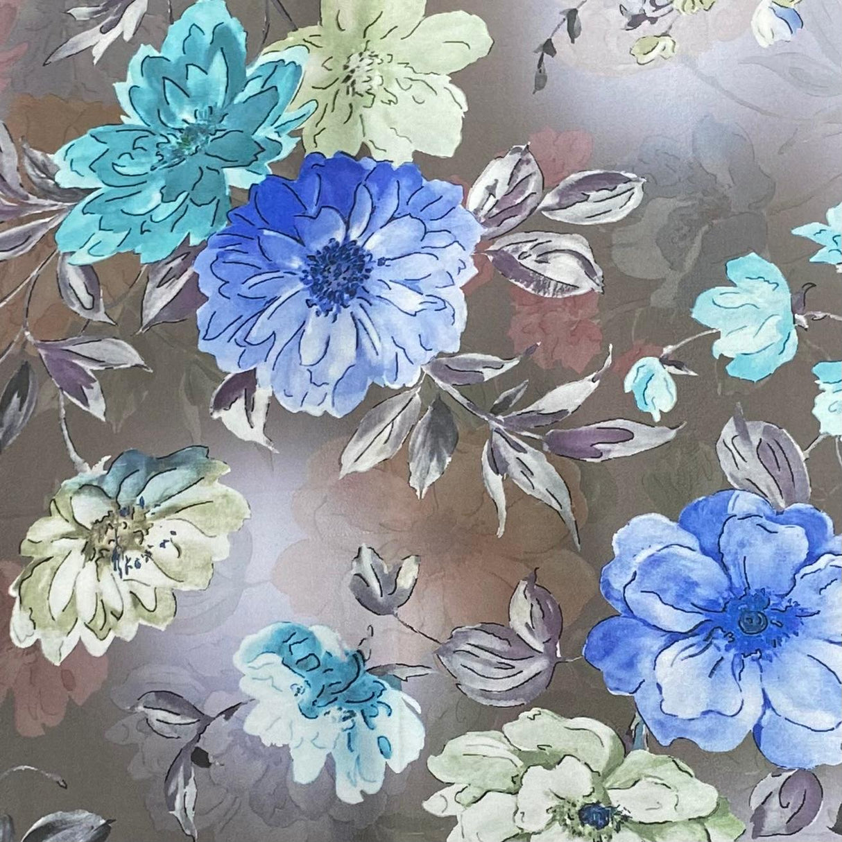 Pound A Metre 3 Metres Silky-Smooth Italian Printed Satin- 45" Wide (Flower Pot)