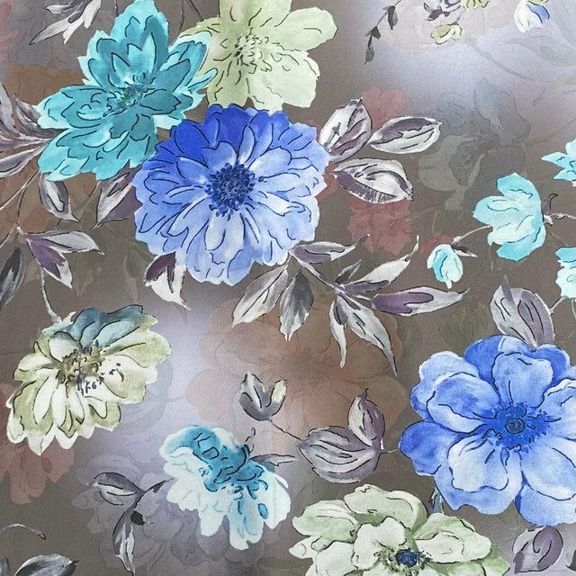 Pound A Metre 3 Metres Silky-Smooth Italian Printed Satin- 45" Wide (Flower Pot)