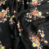 Pound A Metre 3 Metres Silky-Smooth Italian Printed Satin- 45" Wide (Night Garden)