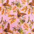 Pound A Metre 3 Metres Silky-Smooth Italian Printed Satin- 45" Wide (Pink Leafs)