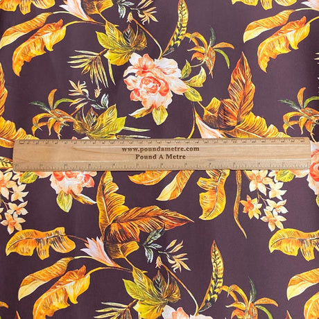 Pound A Metre 3 Metres Silky-Smooth Printed Satin- 45" Wide (Brown)