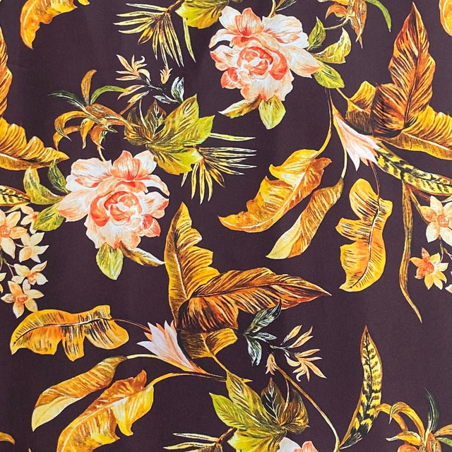 Pound A Metre 3 Metres Silky-Smooth Printed Satin- 45" Wide (Brown)