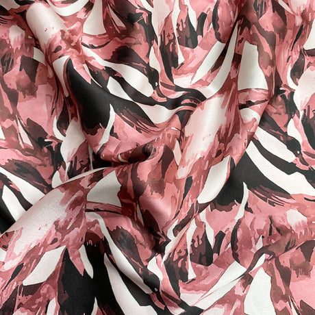 Pound A Metre 3 Metres Silky-Smooth Printed Satin- 45" Wide (Mauve Flower)