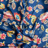 Pound A Metre 3 Metres Silky-Smooth Printed Satin- 45" Wide (Navy)