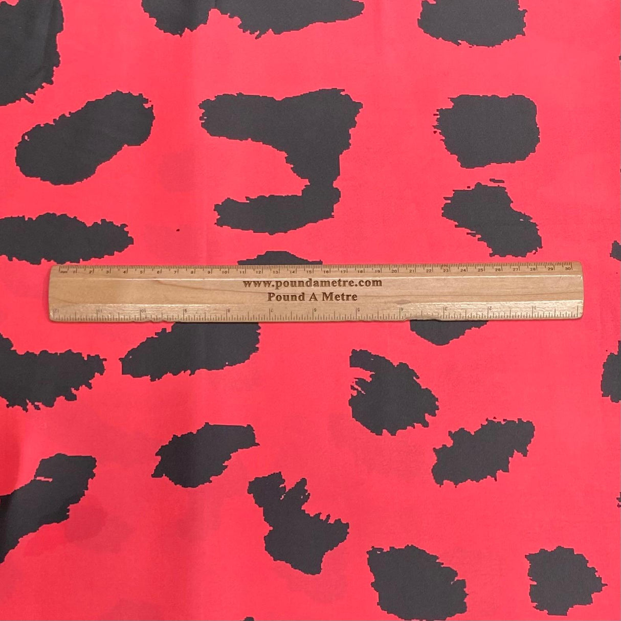 Pound A Metre 3 Metres Silky-Smooth Printed Satin- 45" Wide (Red & Black)