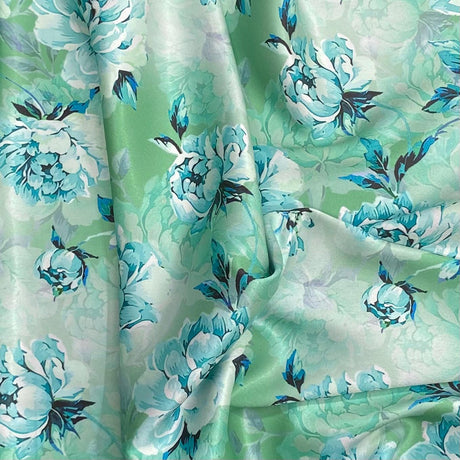 Pound A Metre 3 Metres Silky-Smooth Printed Satin- 45" Wide (River Flow)